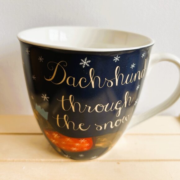 Milly Green Dachshund Through the Snow Oversized Christmas Mug - Picture 2 of 8